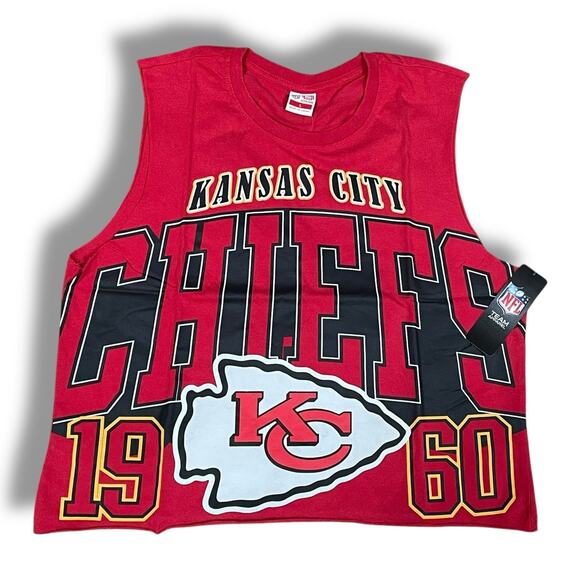 Kansas City Chiefs Womens Large Crop Tee Shirt Muscle Graphic NFL x Forever21 - Picture 2 of 13